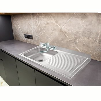 Fregadero MC402 marca Eb Técnica 75 x 42 cm 1 Tina 1 Escurridor