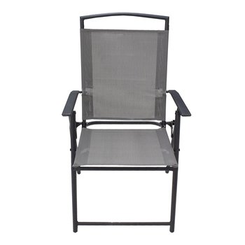 Silla jardin Textilene plegable color gris con descanzabrazos