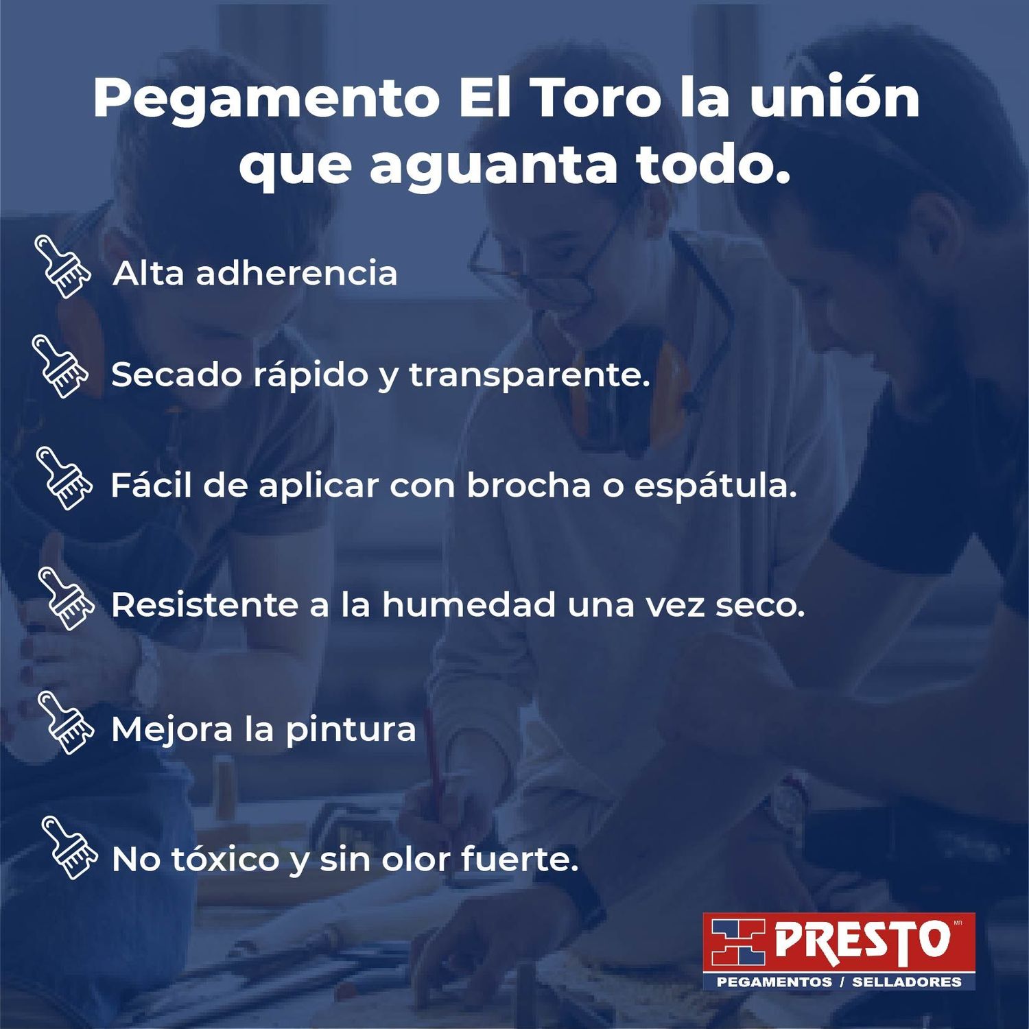 Pegamento Profesional para Madera Blanco Marca Toro 4 KG