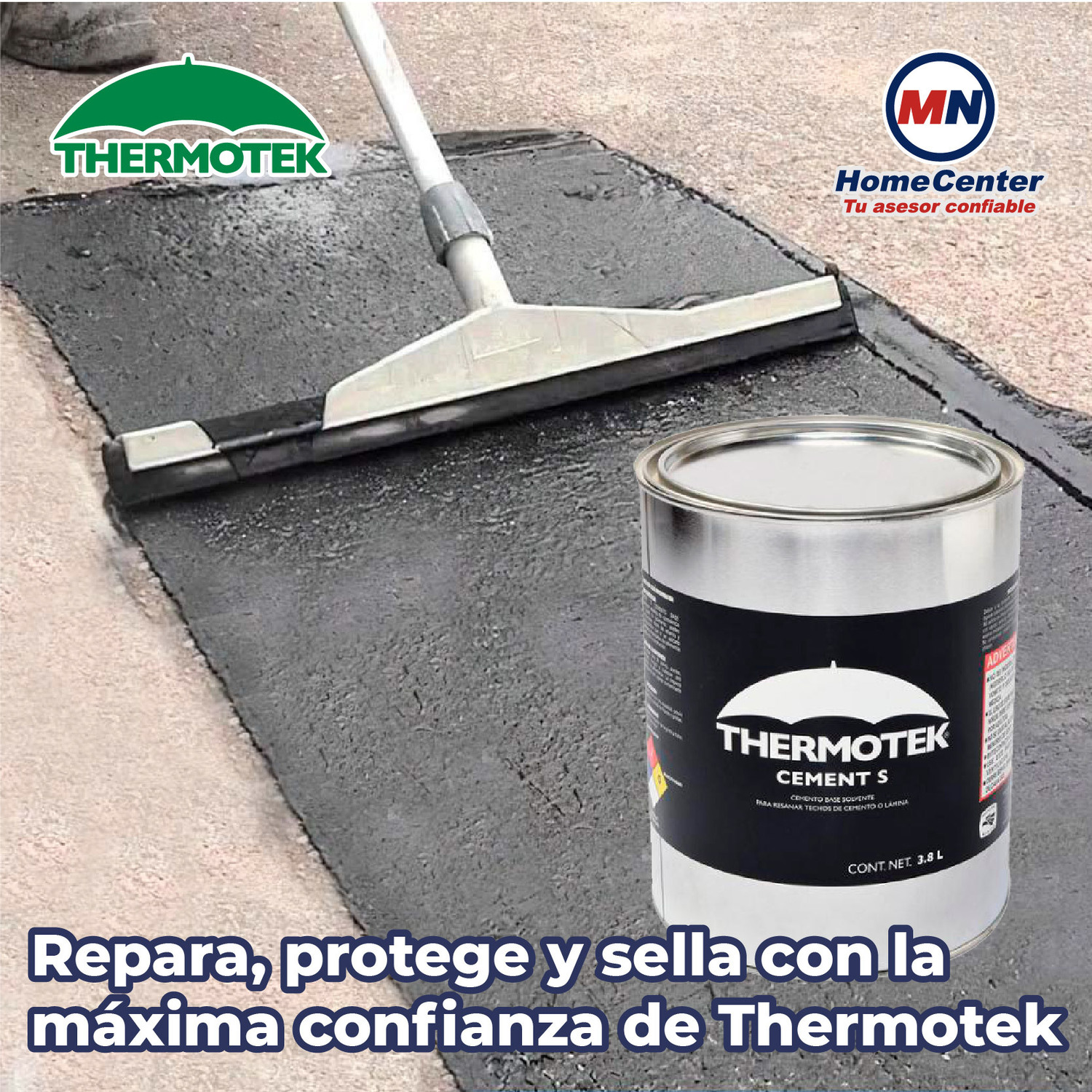 Cemento Plástico Negro Asfáltico Thermotek 4 Lt