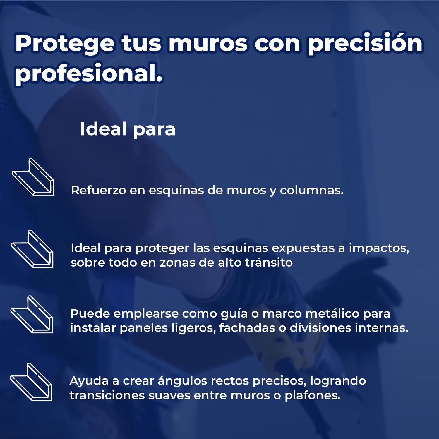 Esquinero metalico calibre 26 3.17X3.05 M