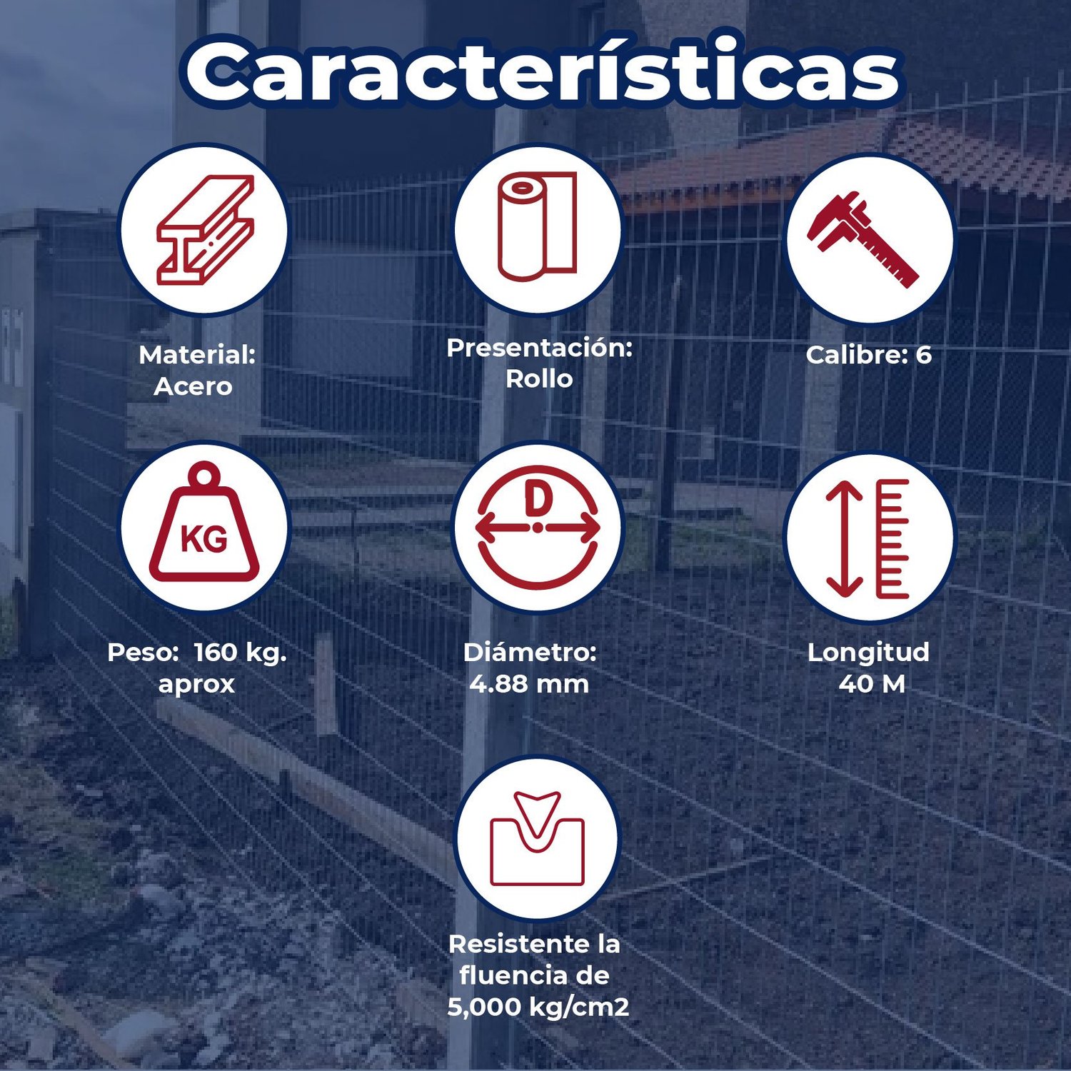 Malla Electrosoldada DeAcero 66-66 2.5 x 40 ML 100 m2