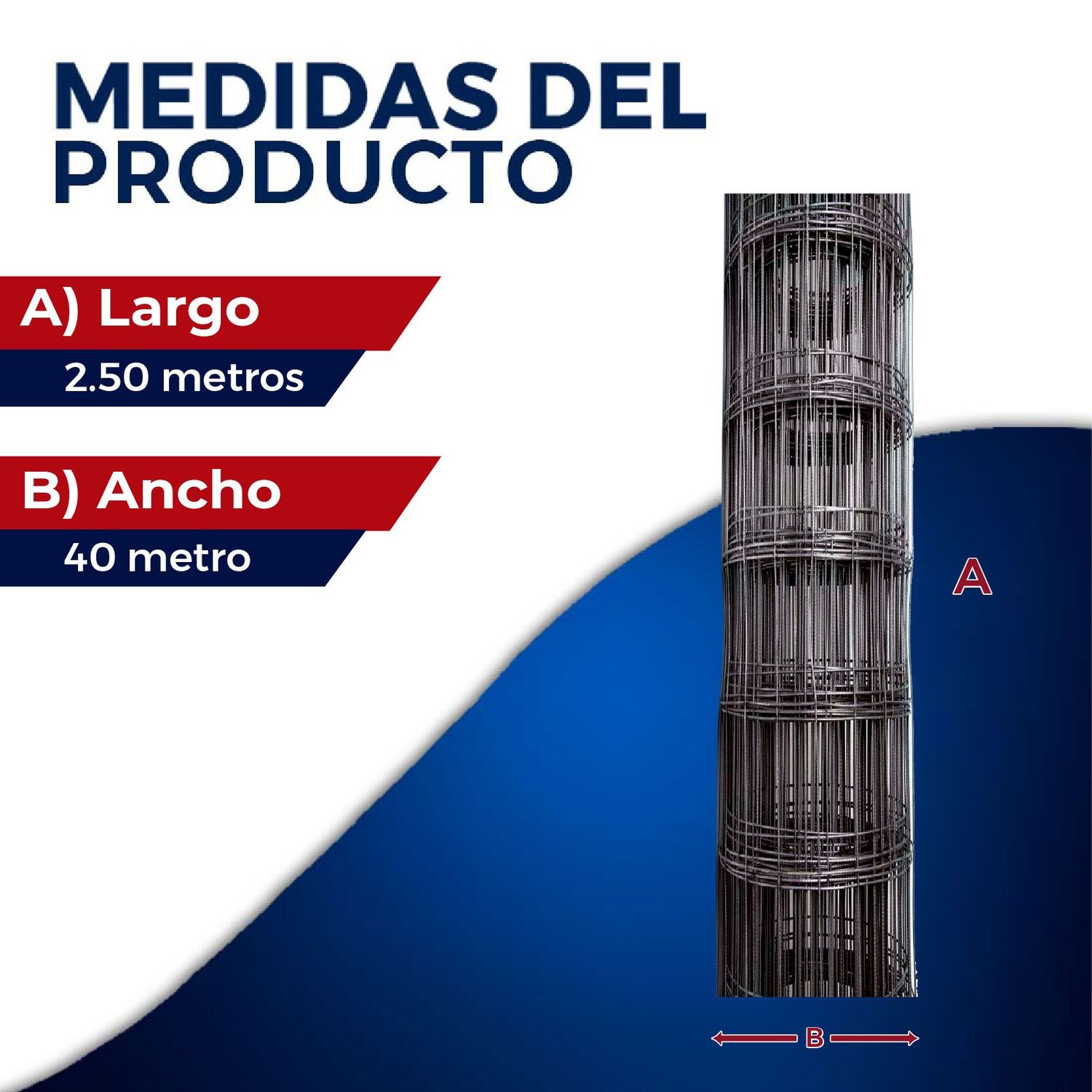 Malla Electrosoldada DeAcero 66-66 2.5 x 40 ML 100 m2