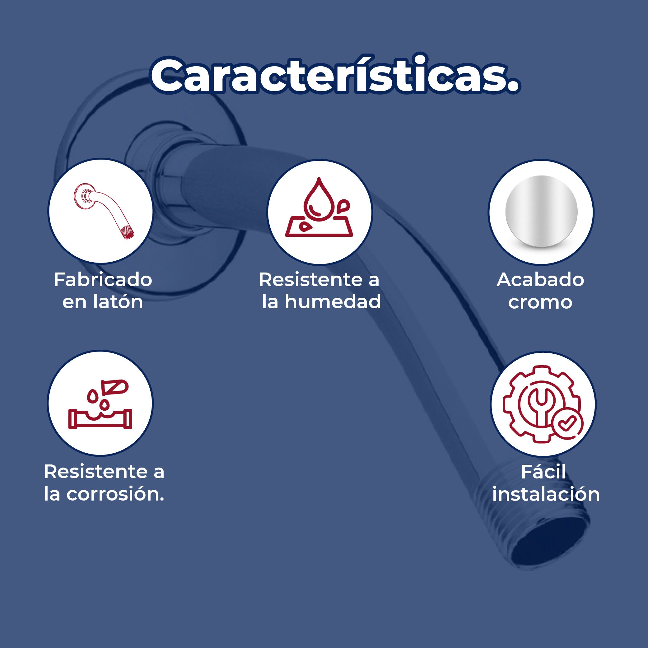 Brazo y Chapetón Redondo Para Regadera Helvex TR-011