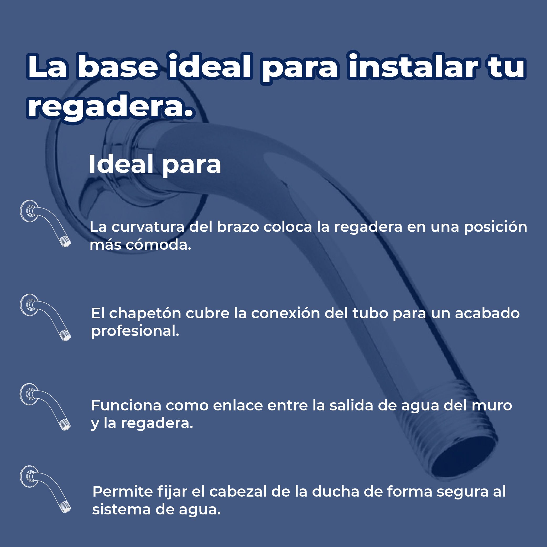 Brazo y Chapetón Redondo Para Regadera Helvex TR-011