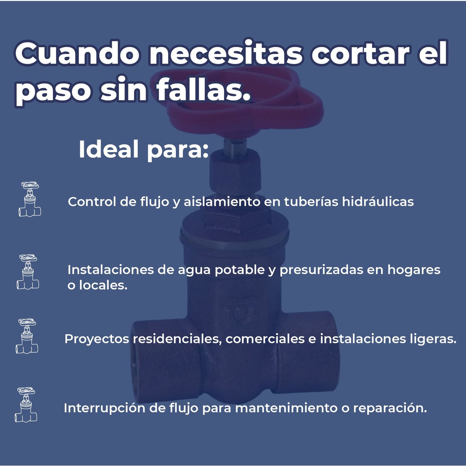 Válvula de Compuerta Roscable de laton Urrea 13 mm