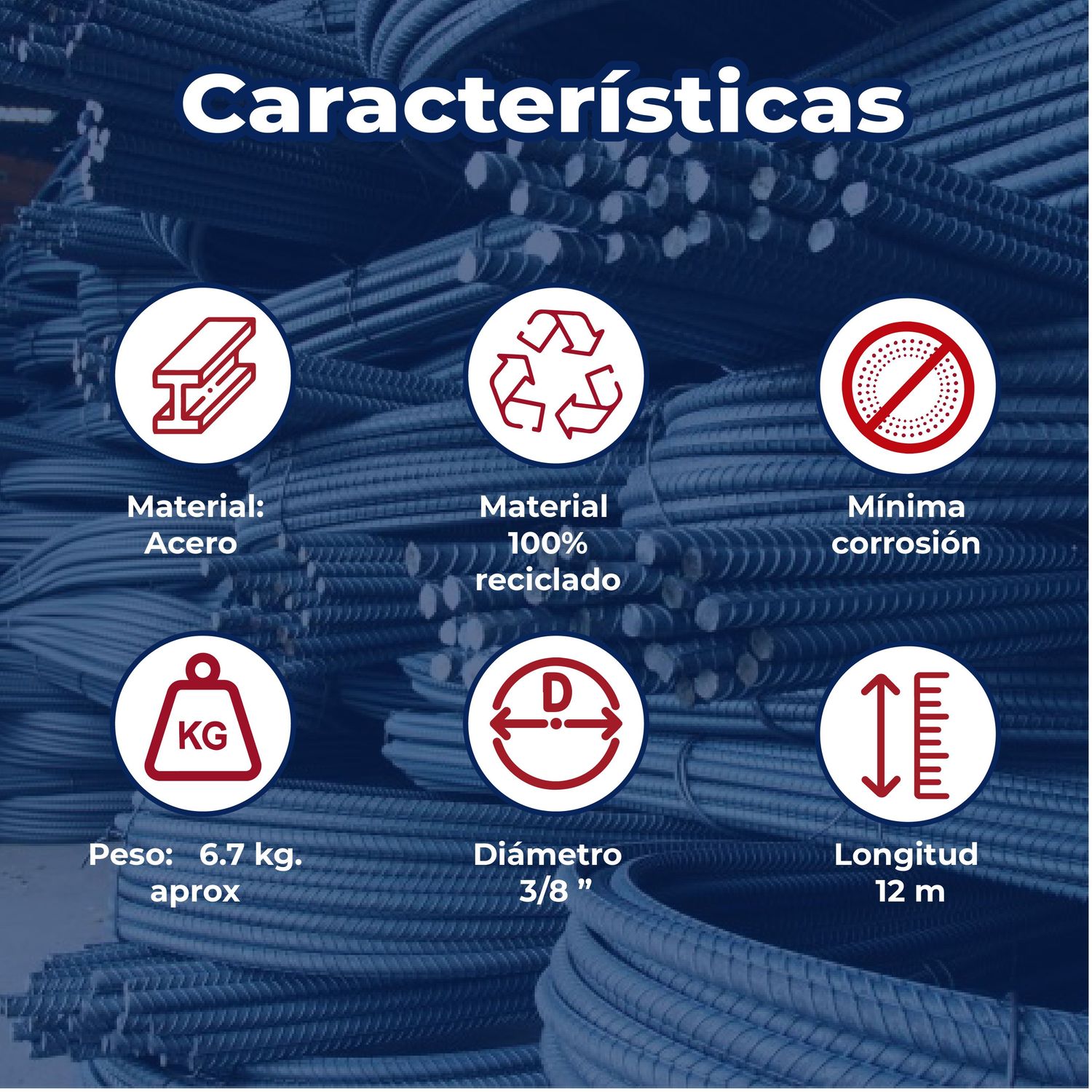 Varilla Recta #3 3/8 x 12 M AR-42