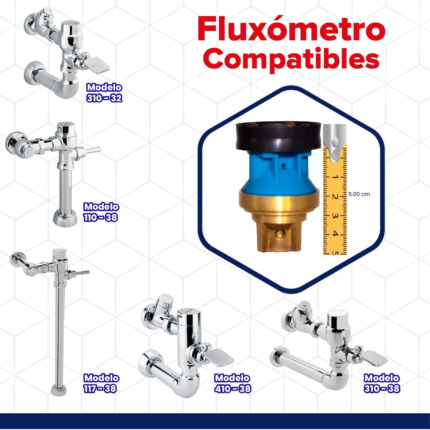 Embolo Fluxómetro Manija y Pedal Helvex 6 l