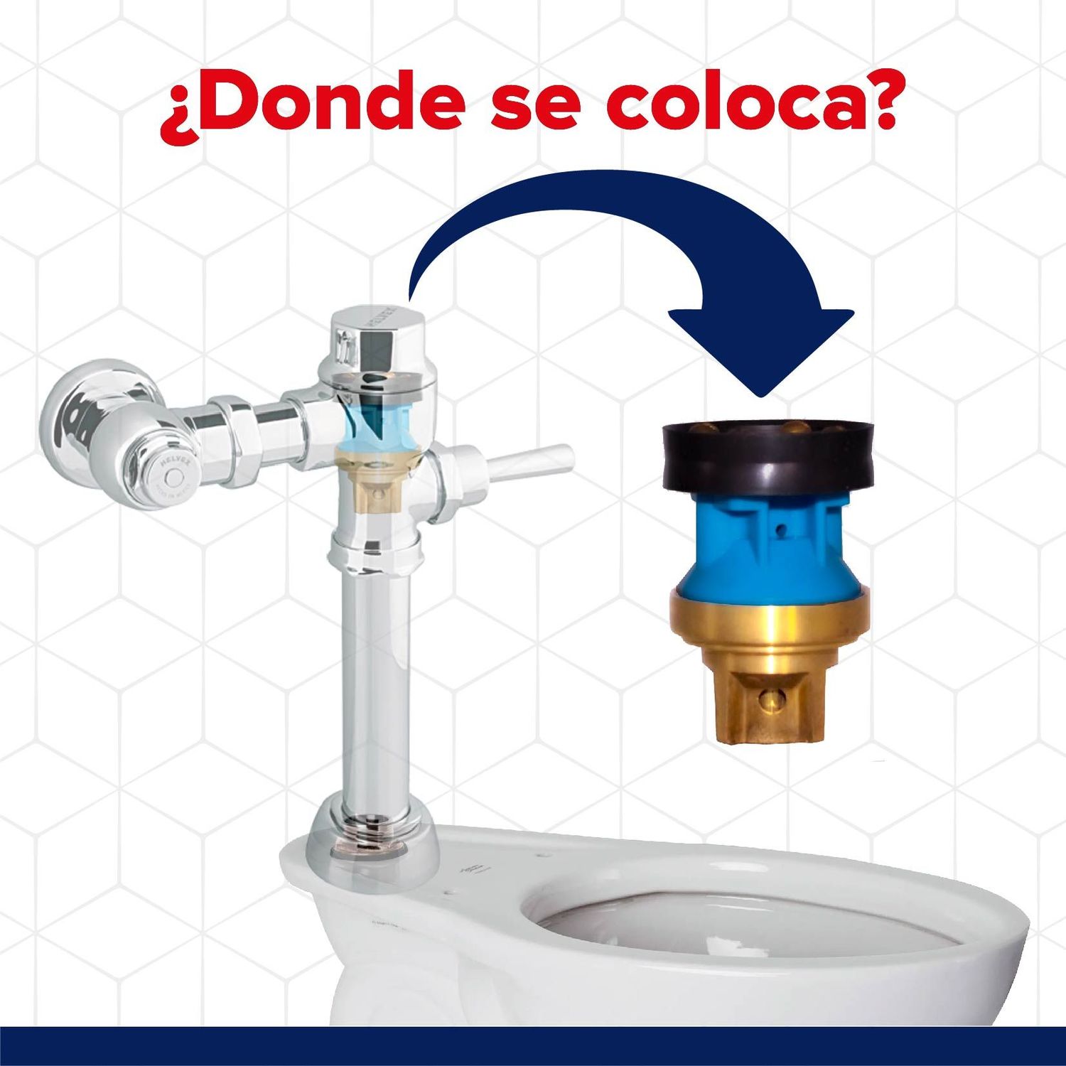 Embolo Fluxómetro Manija y Pedal Helvex 6 l