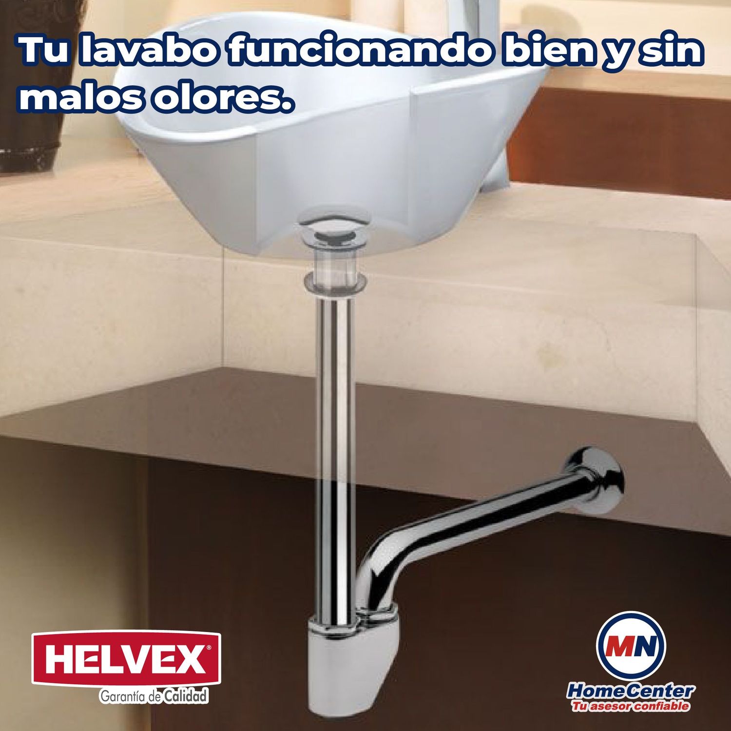 Céspol Para Lavabo Helvex sin Contra Acabado Cromo TV-016