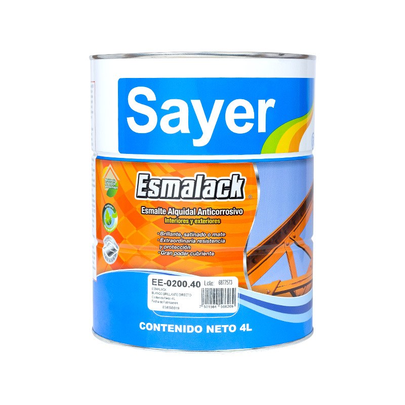 Esmalte Anticorrosivo Sayer Blanco Brillante 4 Lt