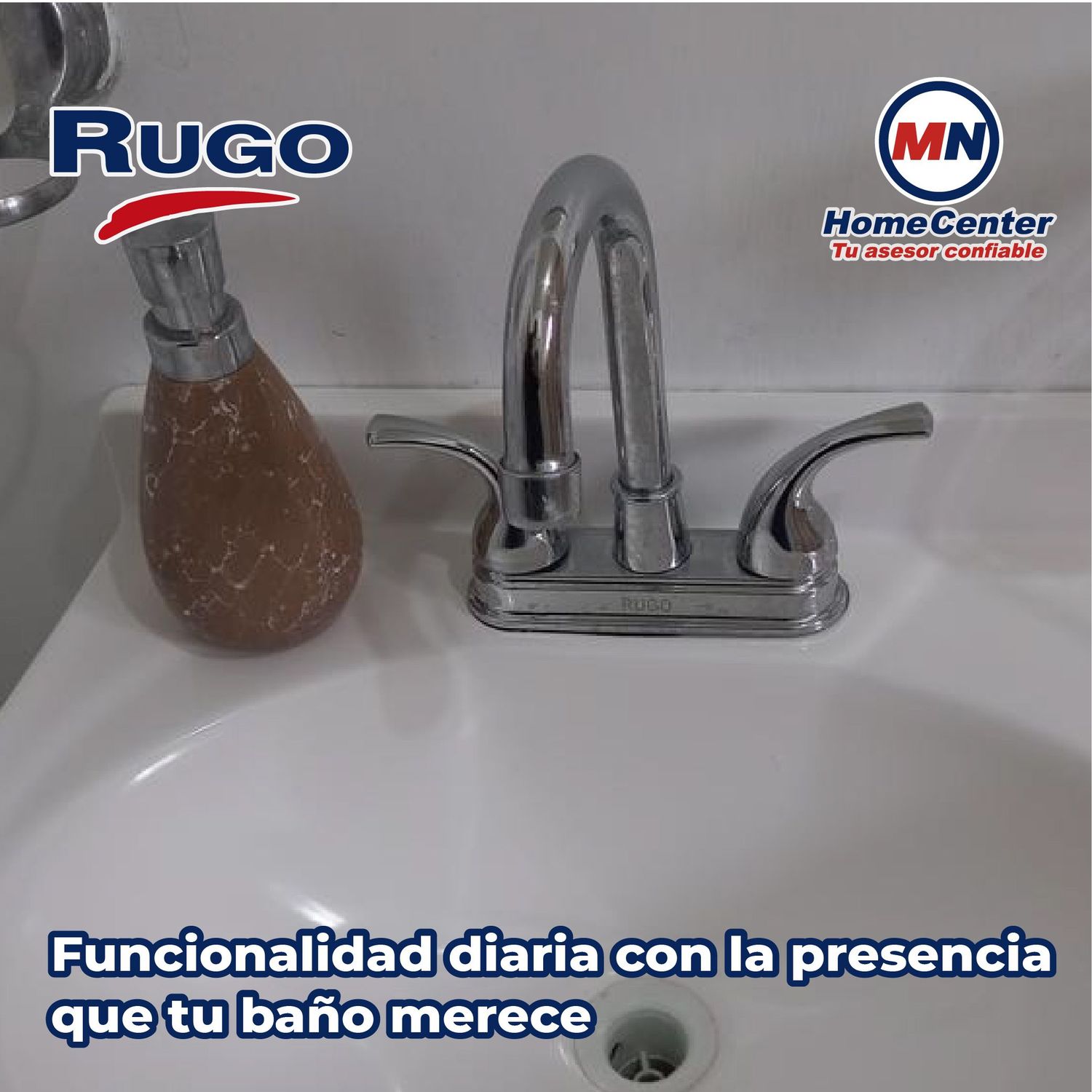 Llave Mezcladora Para Lavabo 4" Rugo Manerales Géminis