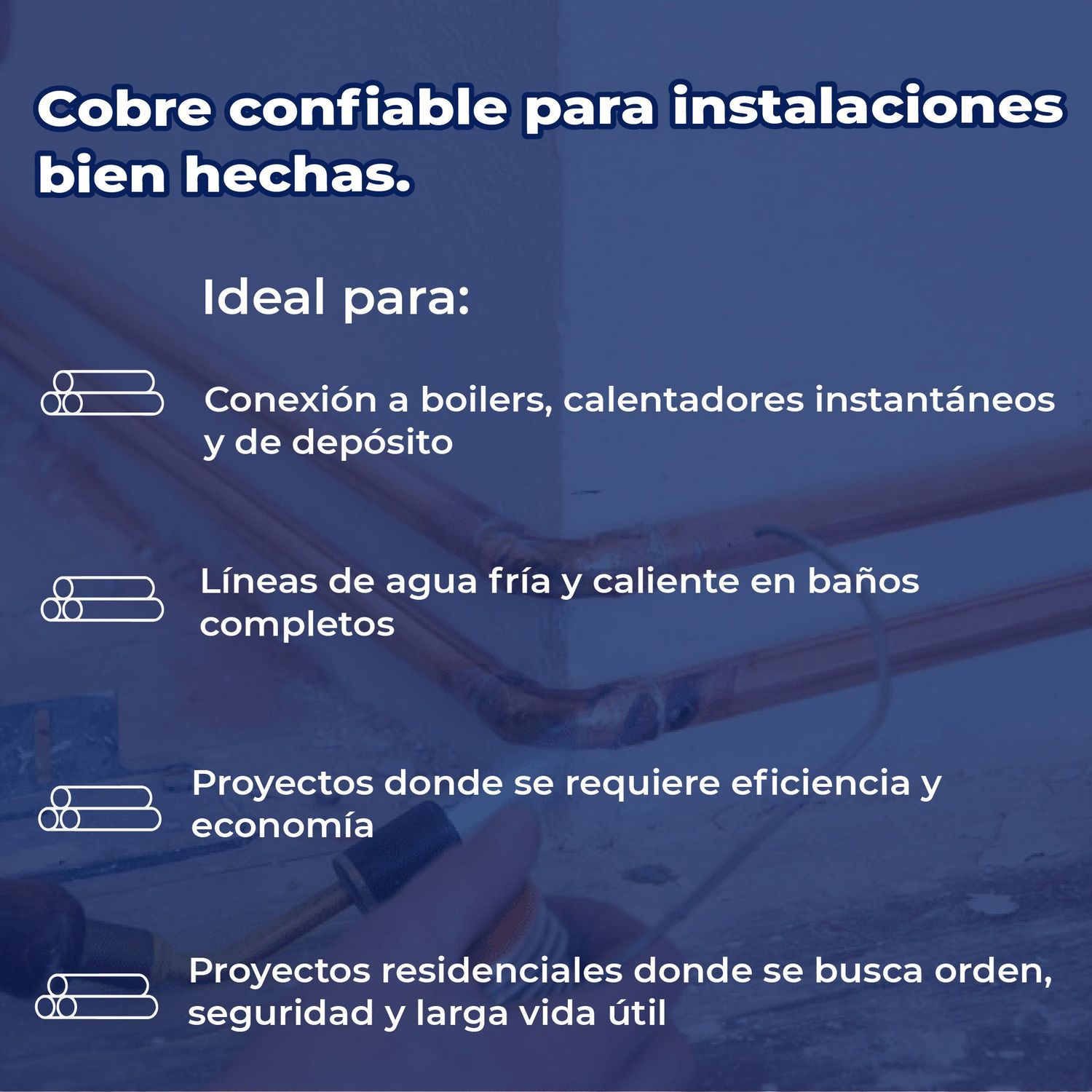 Tubo de Cobre tipo M Iusa ½ pulgada