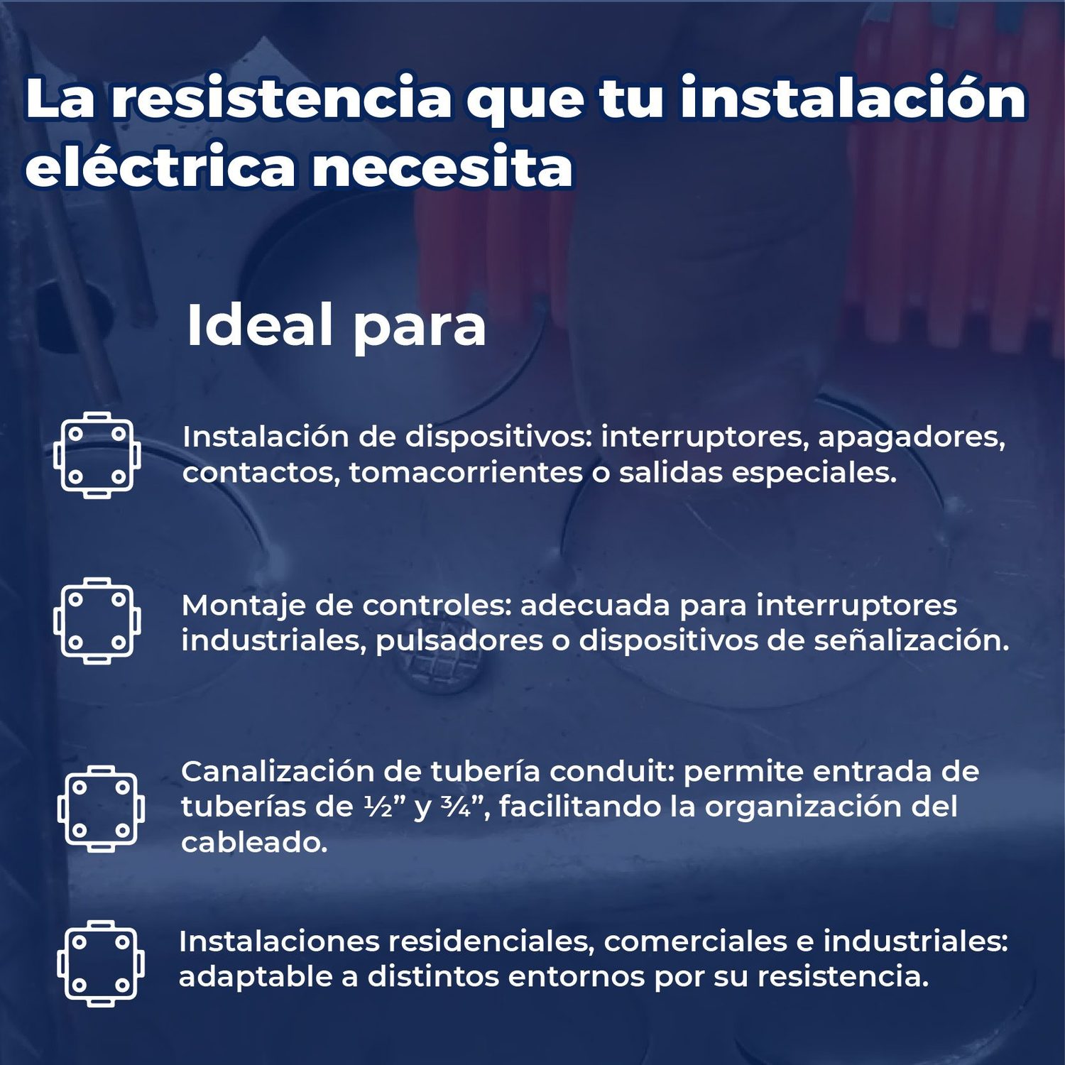 Caja Cuadrada Galvanizada Reforzada 4 x 4 pulg