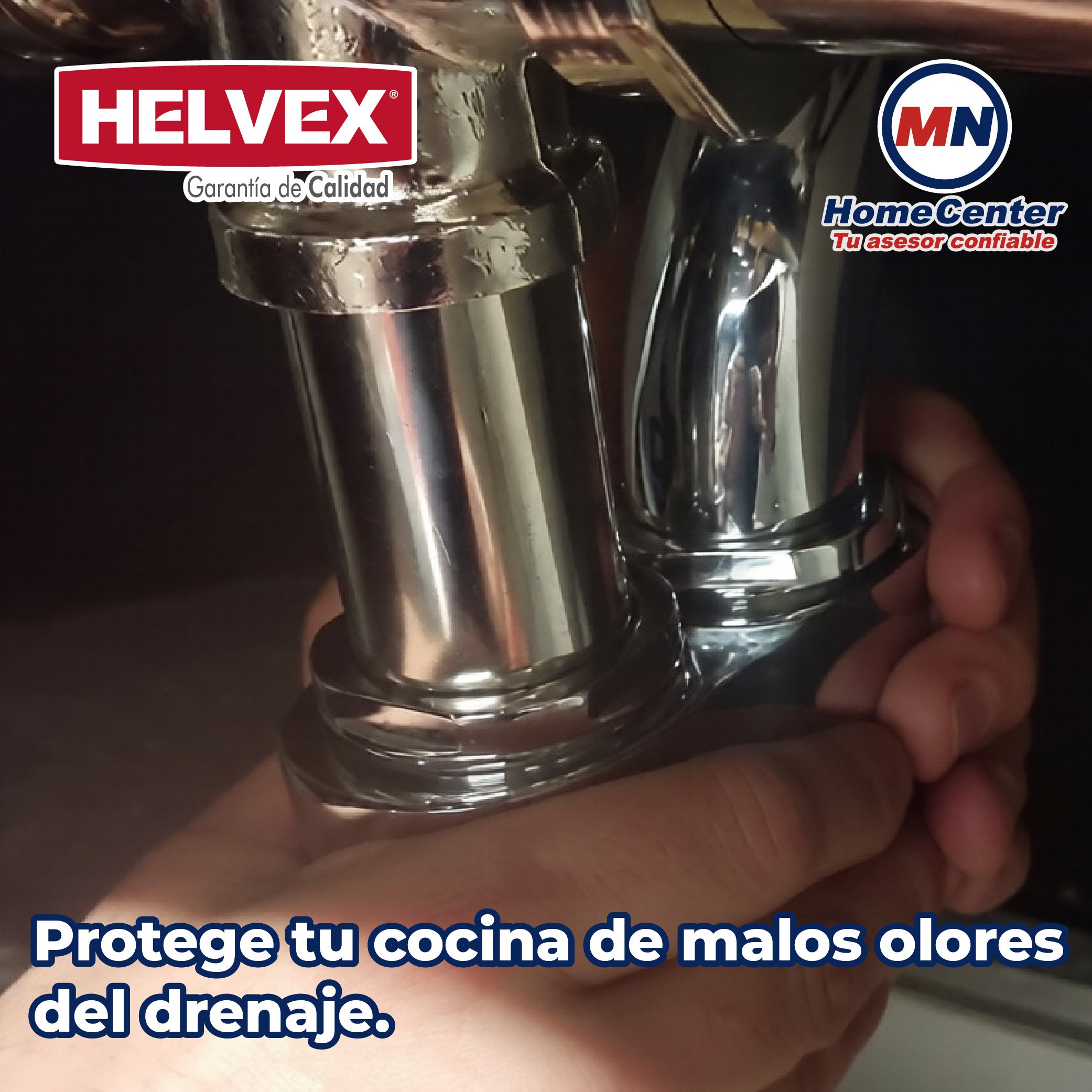 Céspol para fregadero con registro Helvex Cromo TV-030