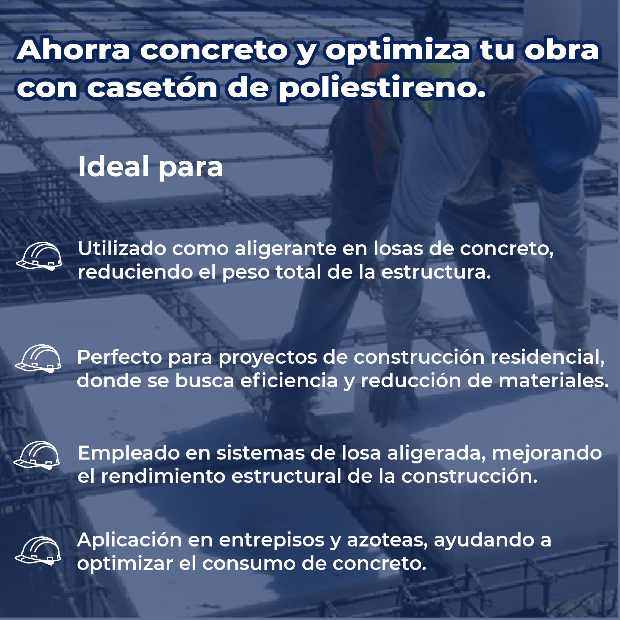 Casetón de Poliestireno Para Losas 40 x 40 x 10 cm