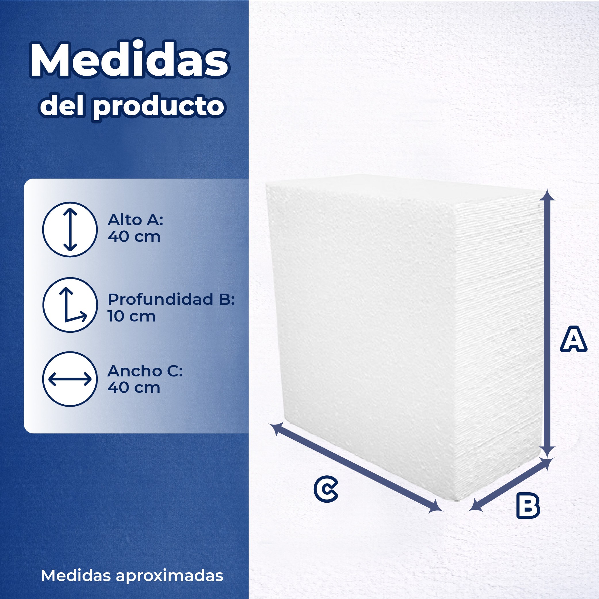 Casetón de Poliestireno Para Losas 40 x 40 x 10 cm