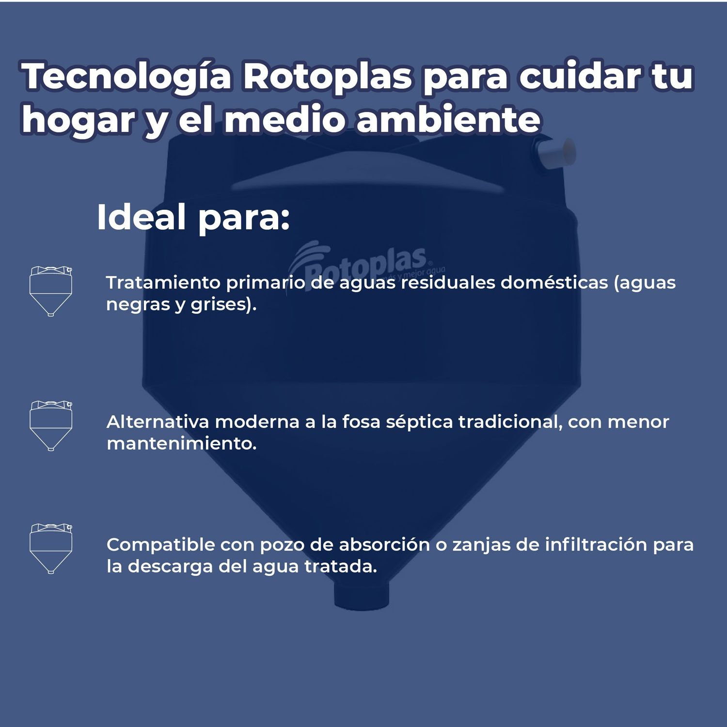 Biodigestor Rotoplas Autolimpiable 3000 L