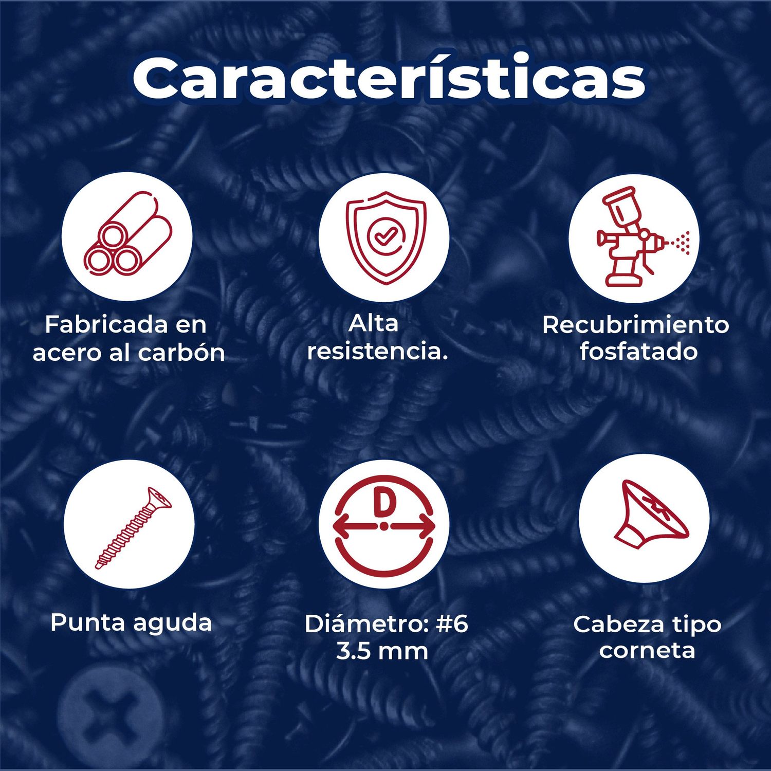 Tornillo Estándar 6 mm x 1 5/8 pulg (Precio por kilo)