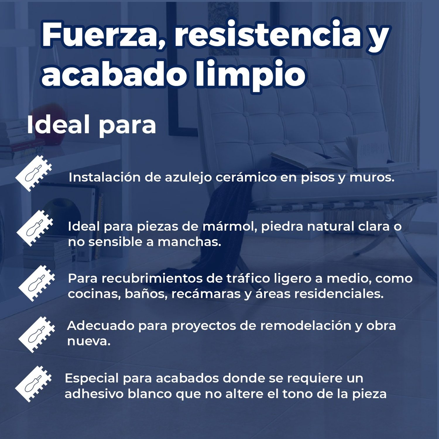 Adhesivo 20 kg Crest blanco para losetas y piedras naturales