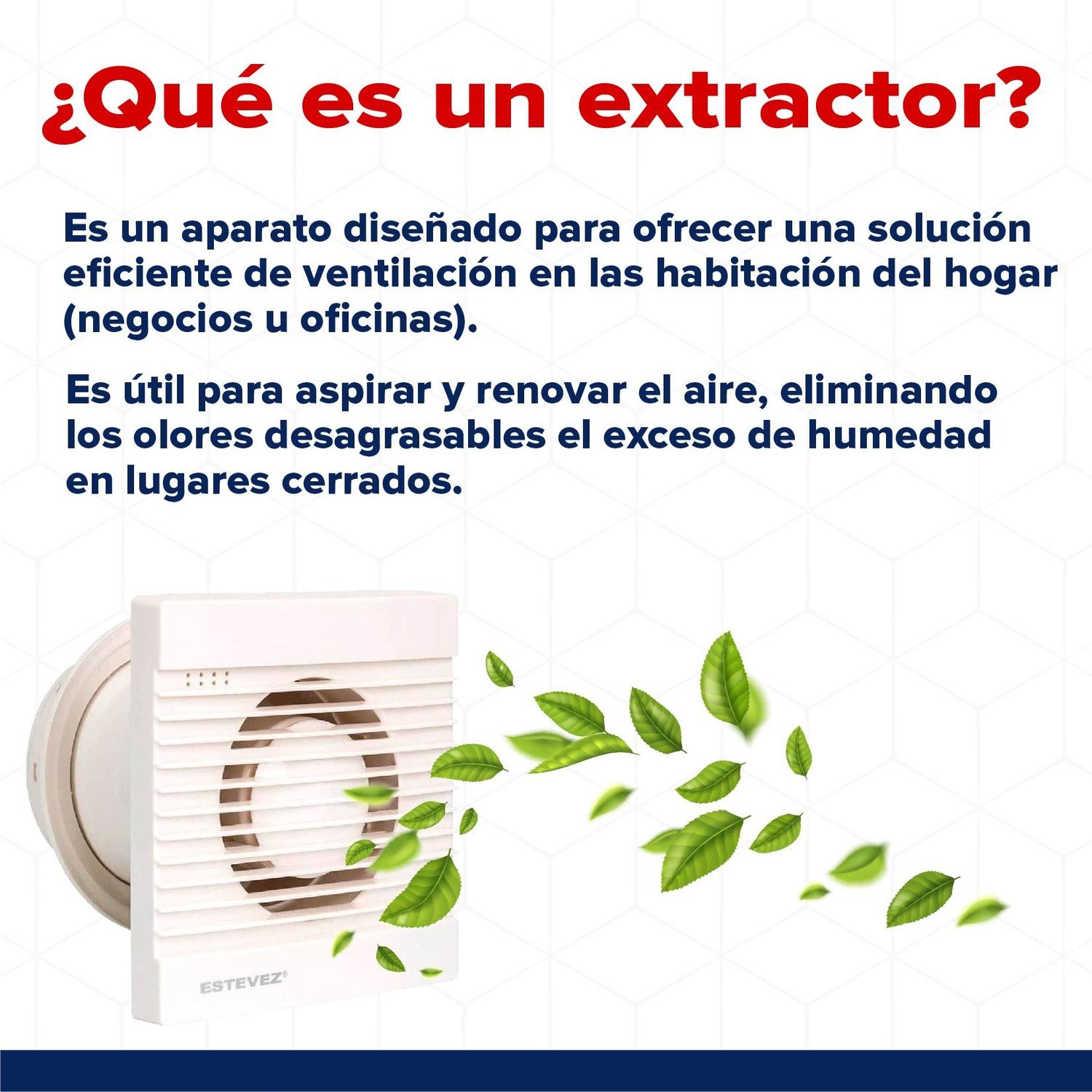 Extractor para baño/cocina Estévez Ultra Delgado 6 pulg Blanco