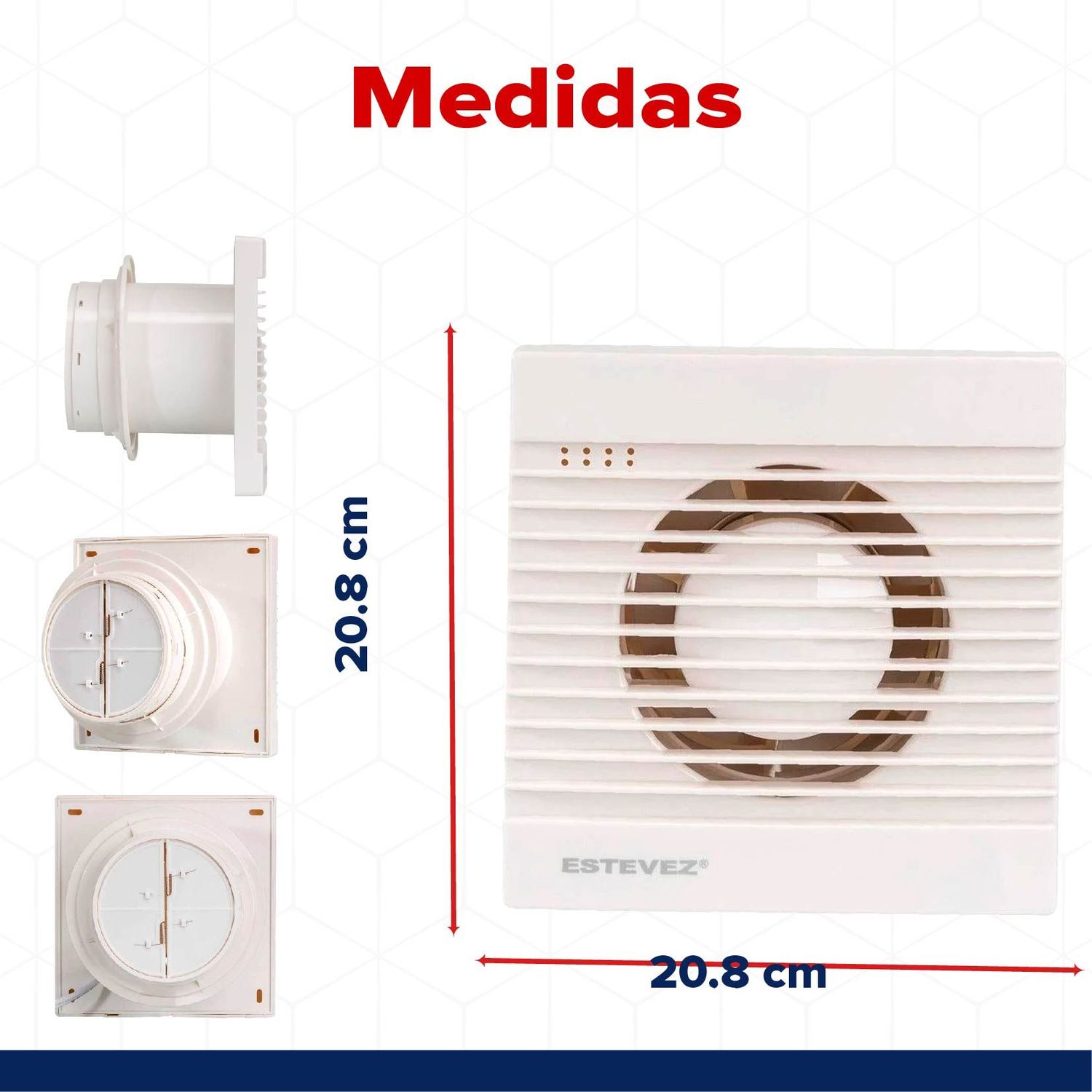 Extractor para baño/cocina Estévez Ultra Delgado 6 pulg Blanco