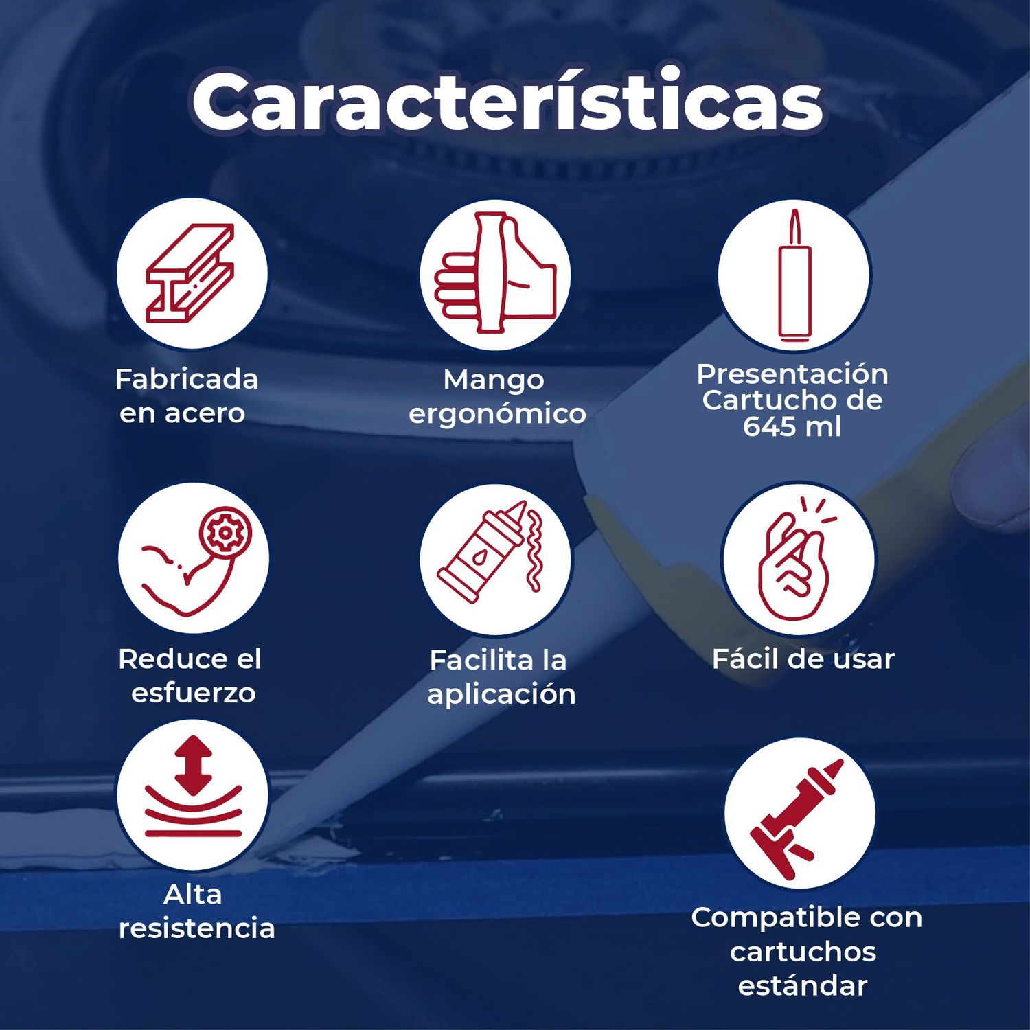 Pistola Calafateadora Presto Atlas Con Girador De Cartucho