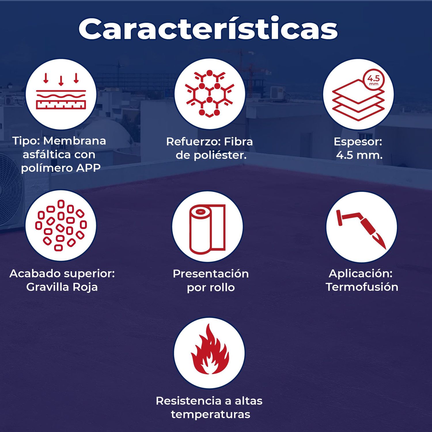 Impermeabilizante Prefabricado APP Chovatek 4.5 FP Rojo