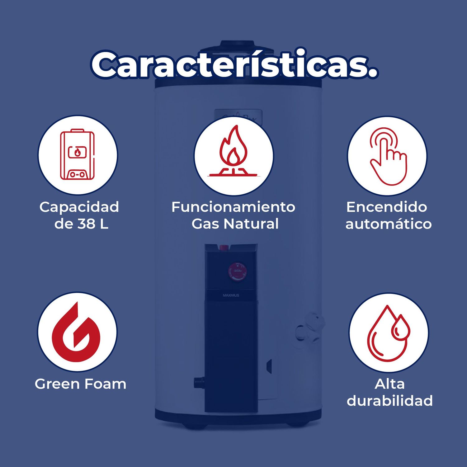 Calentador Deposito Calorex 38 L Gas Natural 1 Servicio Maximus