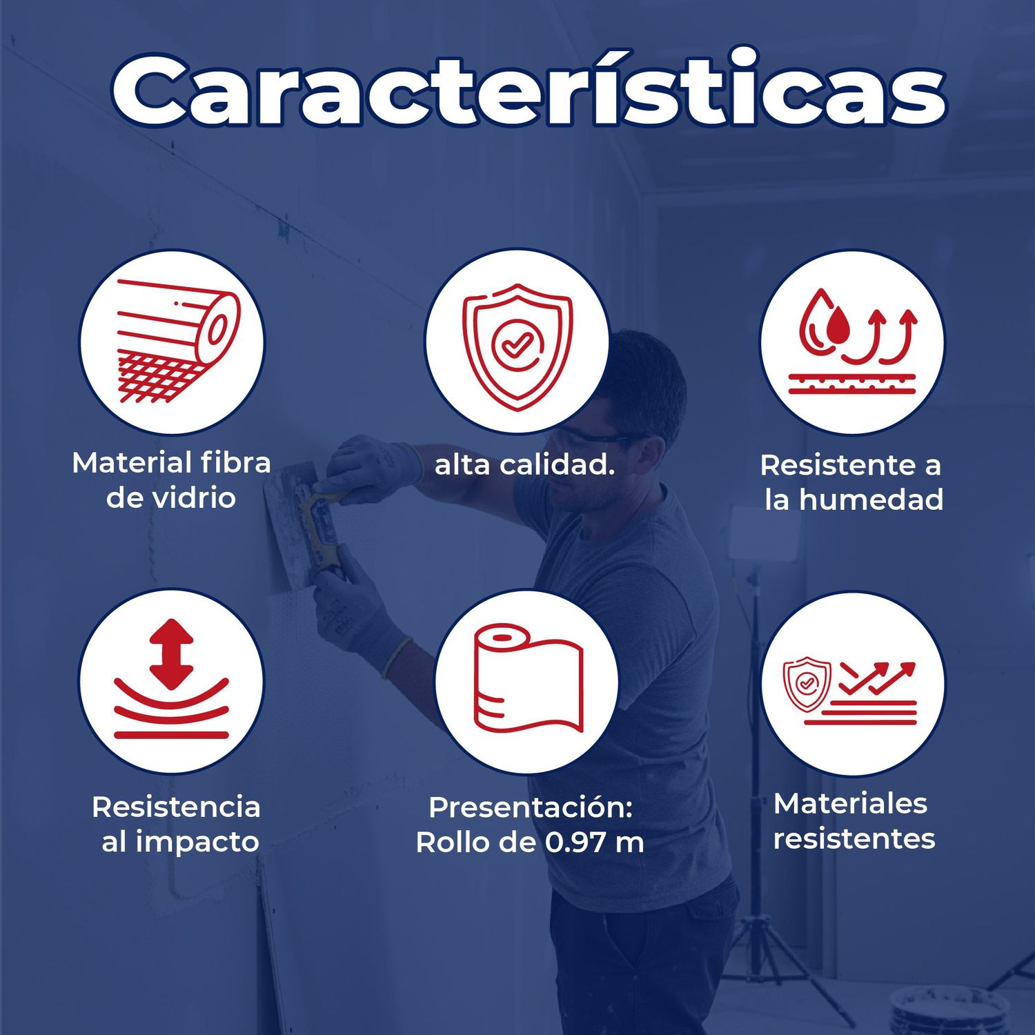 Malla Fibra Vidrio 0.97 ml x 45.7 ml Panel Rey