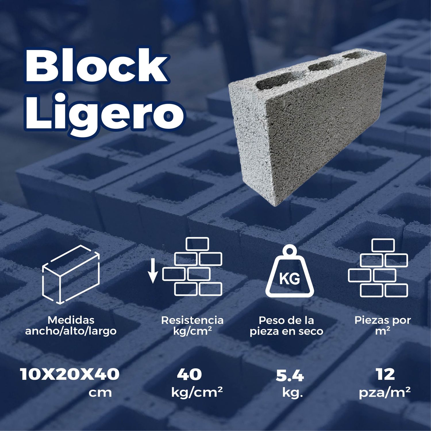 Block Ligero 10X20X40 CM