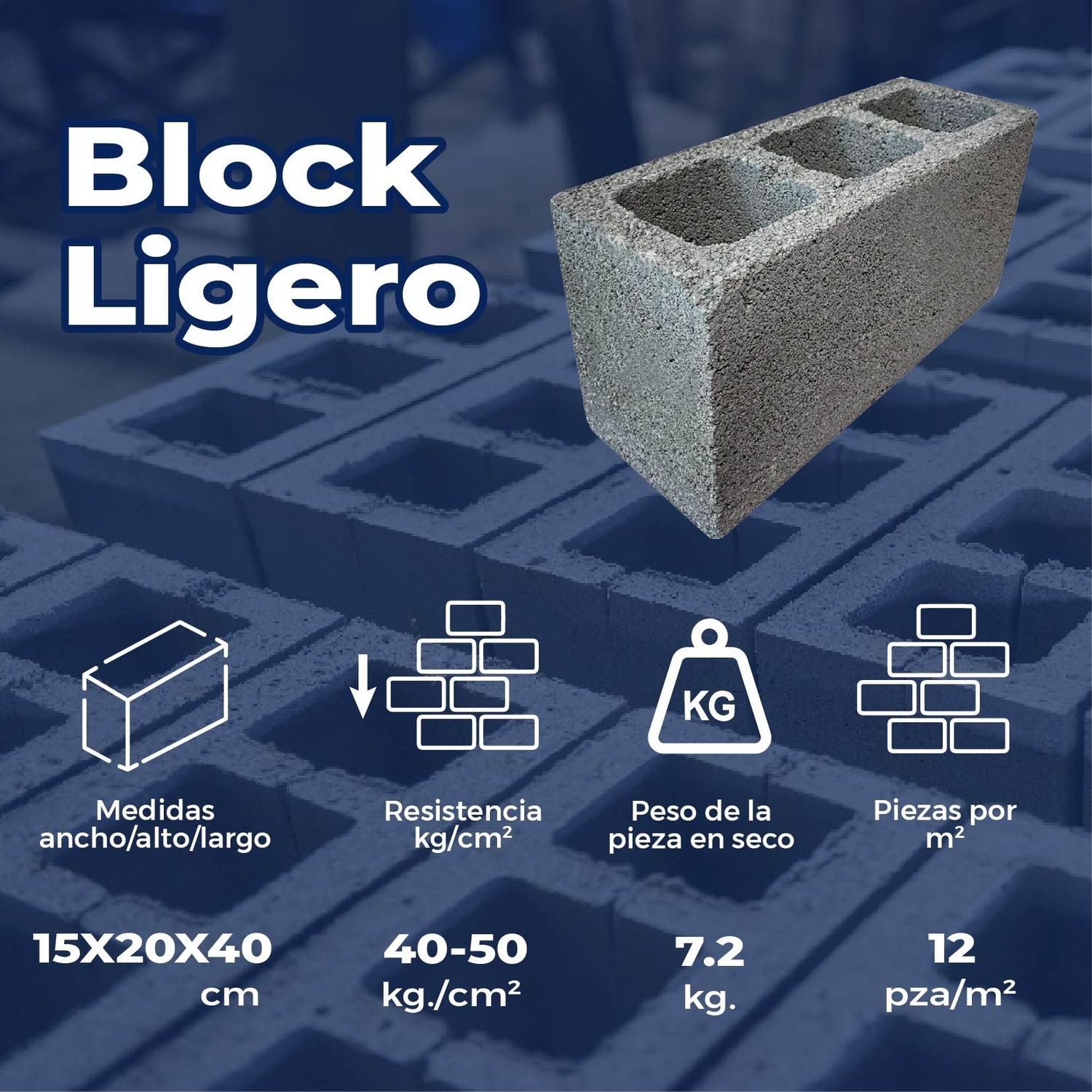 Block Ligero 15 x 20 x 40 cm