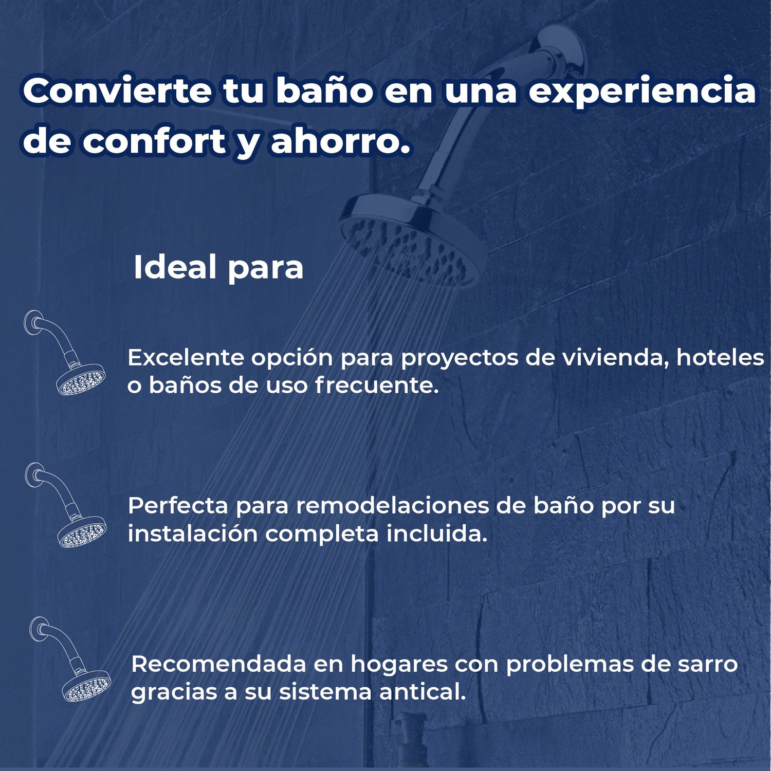 Regadera Helvex Chorro Fijo con Brazo y Chapetón H-201