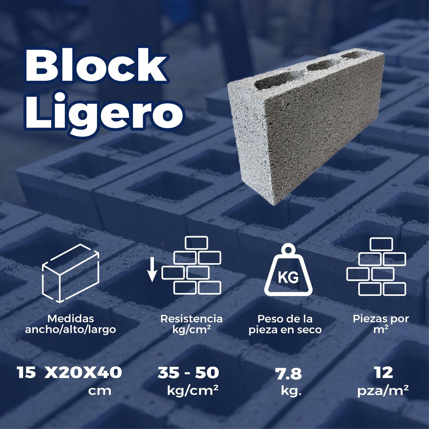 Block Ligero 15 x 20 x 40 cm