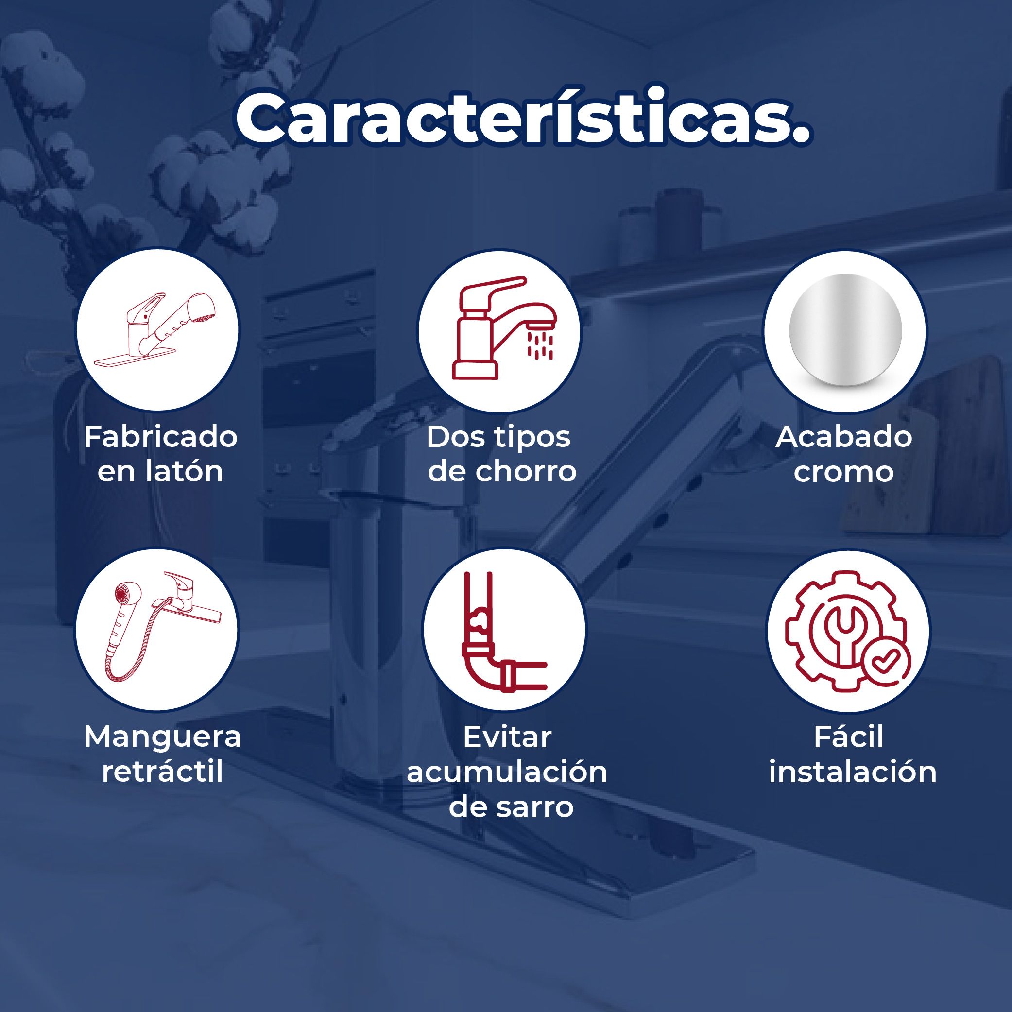 Llave Monomando para fregadero cabezal retráctil Ergo Helvex
