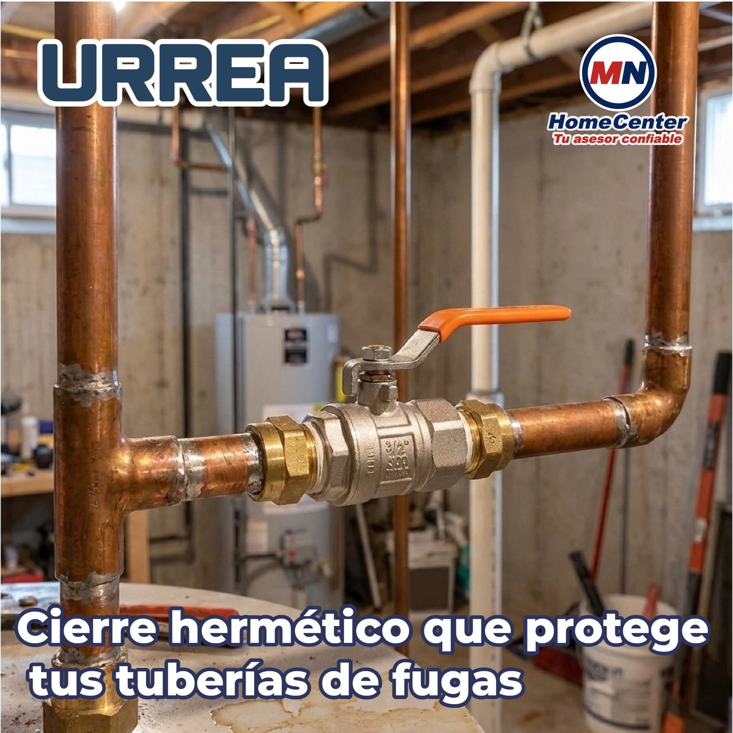 Válvula Esfera Roscable 013 mm 1/2 Urrea instalaciones de agua