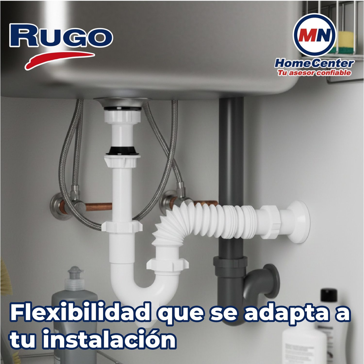 Trampa Para Lavabo PVC Flexible con Contra Tipo P