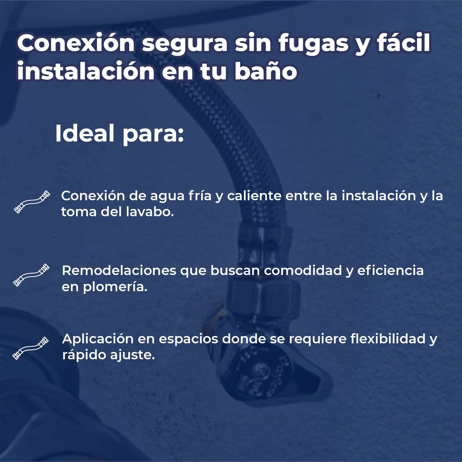 Manguera Maxiflex Flexible Para Lavabo Fluidmaster 1/2X1/2X40 CM