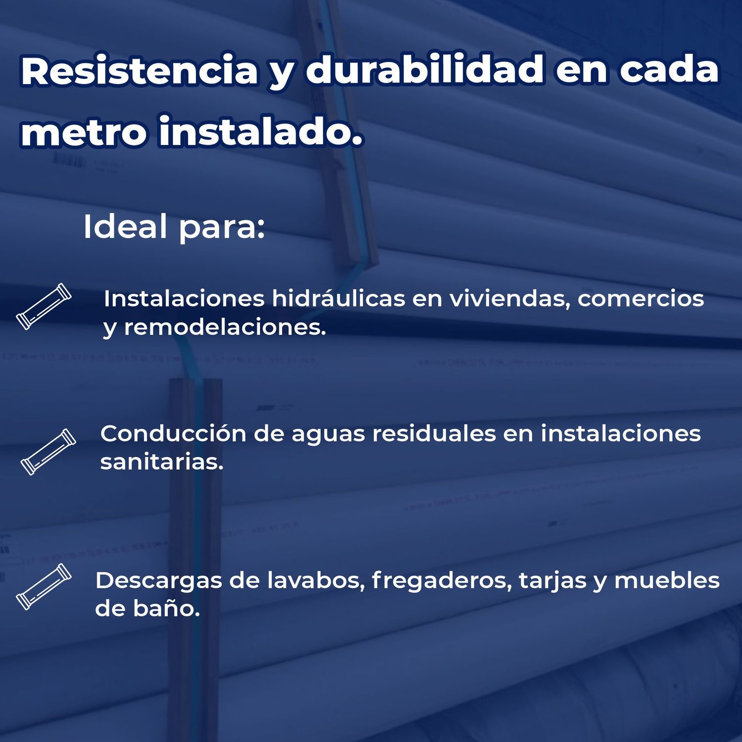 Tubo Sanitario PVC Norma 1½ pulg x 6.10 m Durman