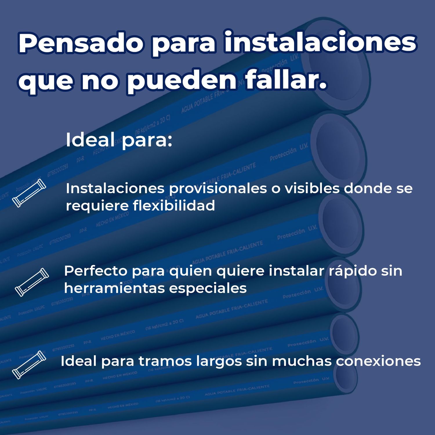 Tubo Hidráulico Tuboplus Rotoplas 1 pulgada x 4 m