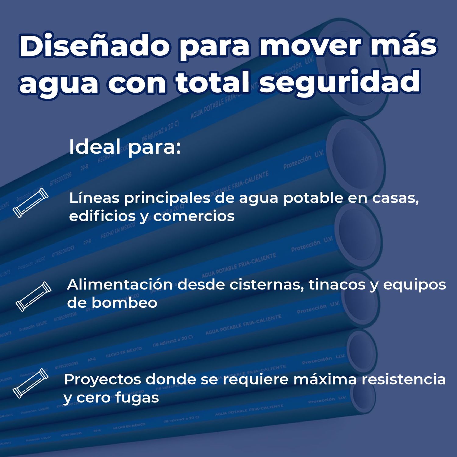 Tubo Hidráulico Tuboplus Rotoplas 1½ pulgada