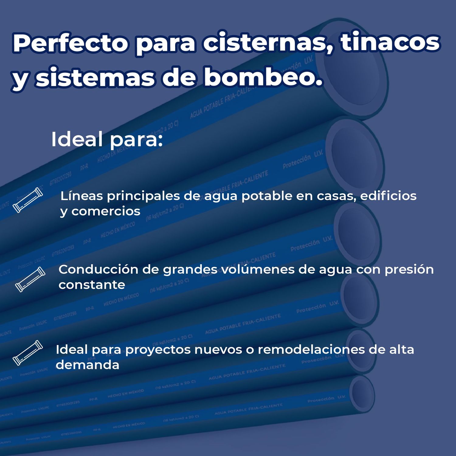 Tubo Hidráulico Tuboplus Rotoplas 2 pulg