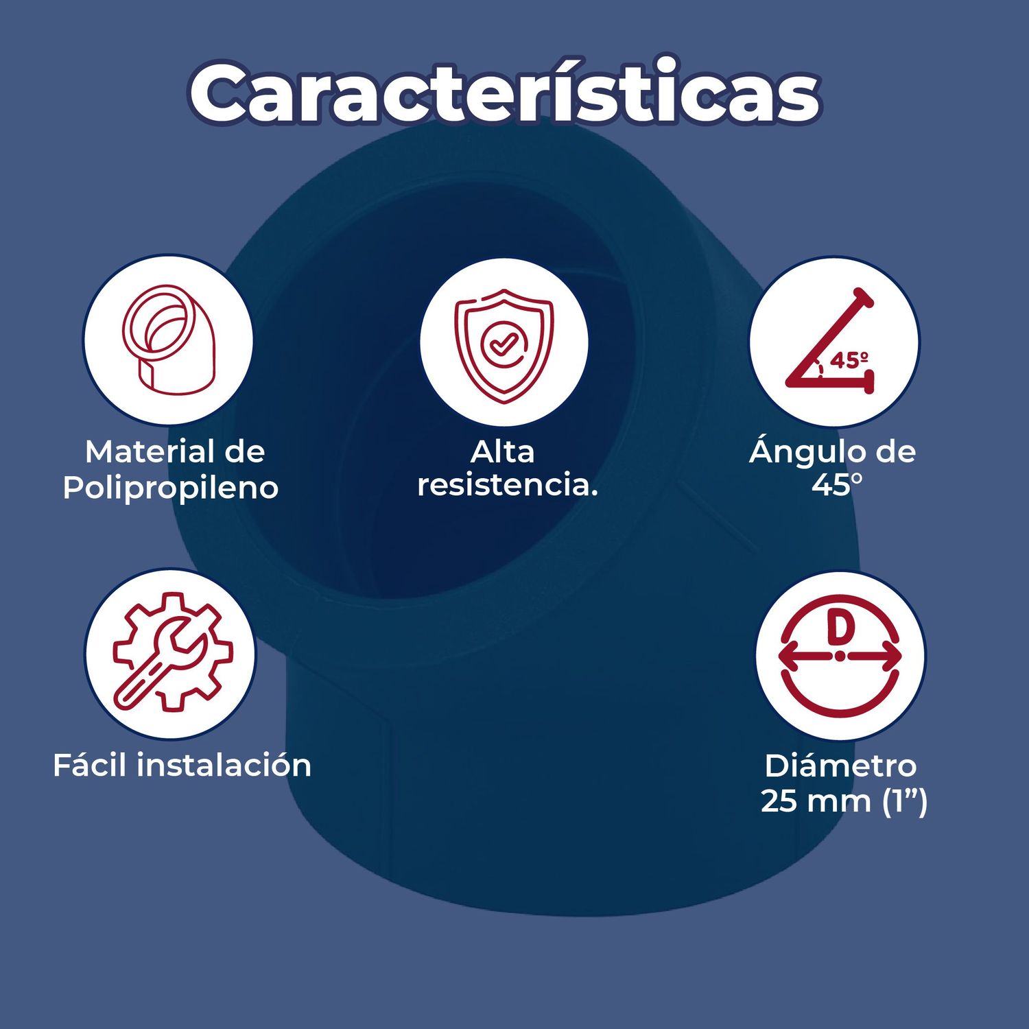 Codo Tuboplus Rotoplas 45 x 1 pulgadas
