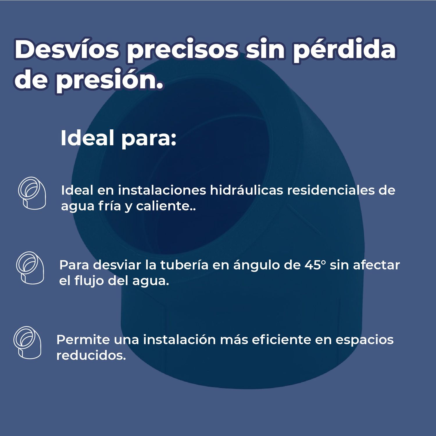 Codo Tuboplus Rotoplas 45 x 1 pulgadas