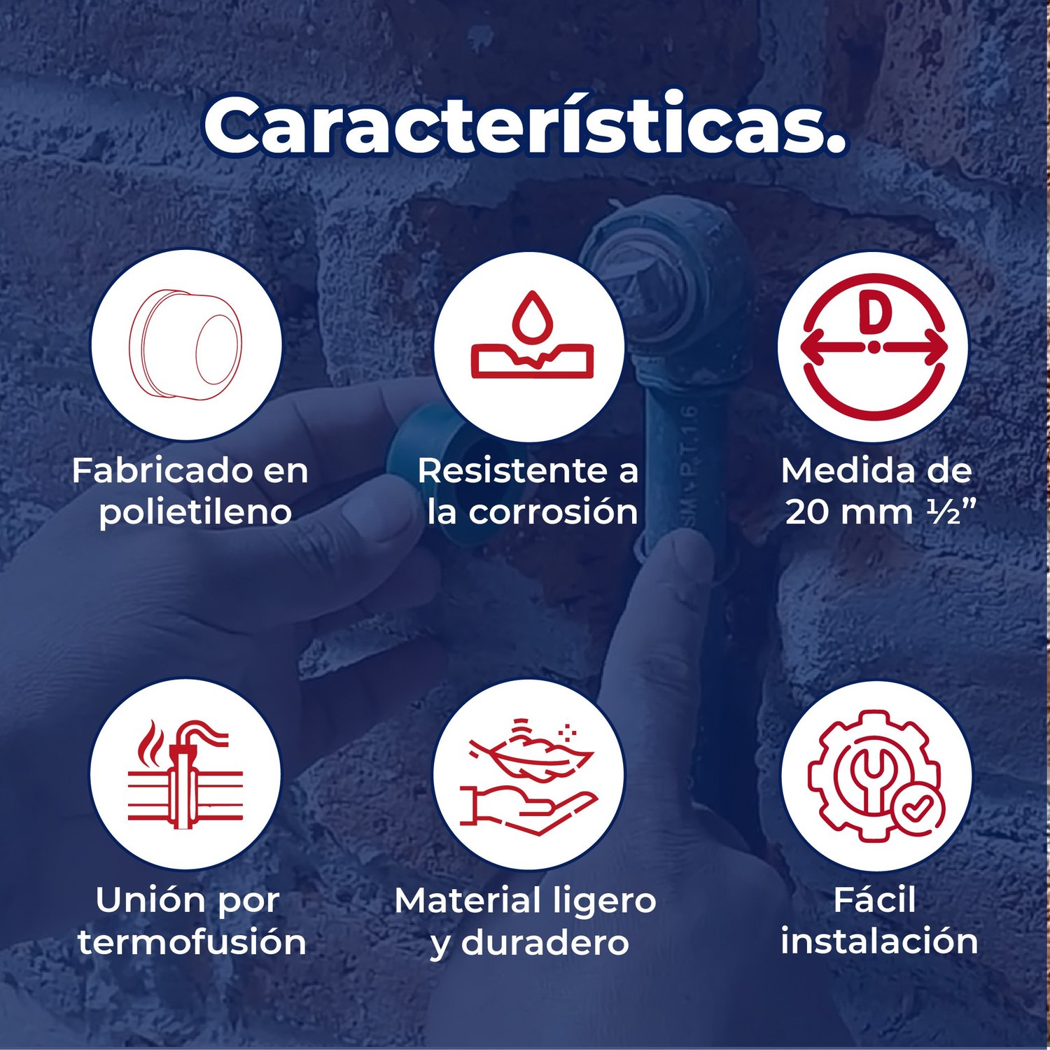 Tapón Tuboplus Hembra Rotoplas ½" Para Instalación Hidráulica