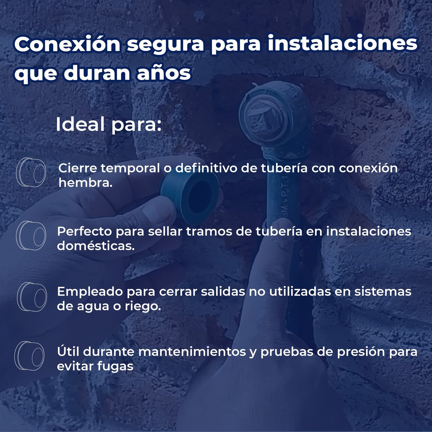 Tapón Tuboplus Hembra Rotoplas ½" Para Instalación Hidráulica