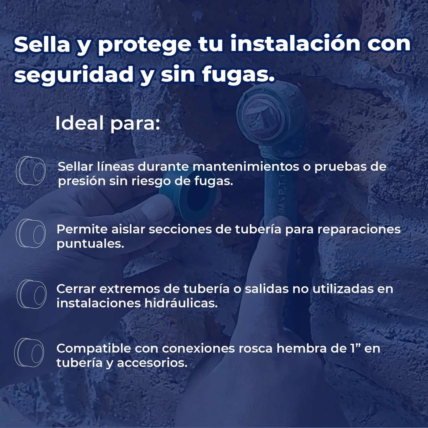 Tapón Tuboplus Hembra Rotoplas 1" Para Instalación Hidráulica