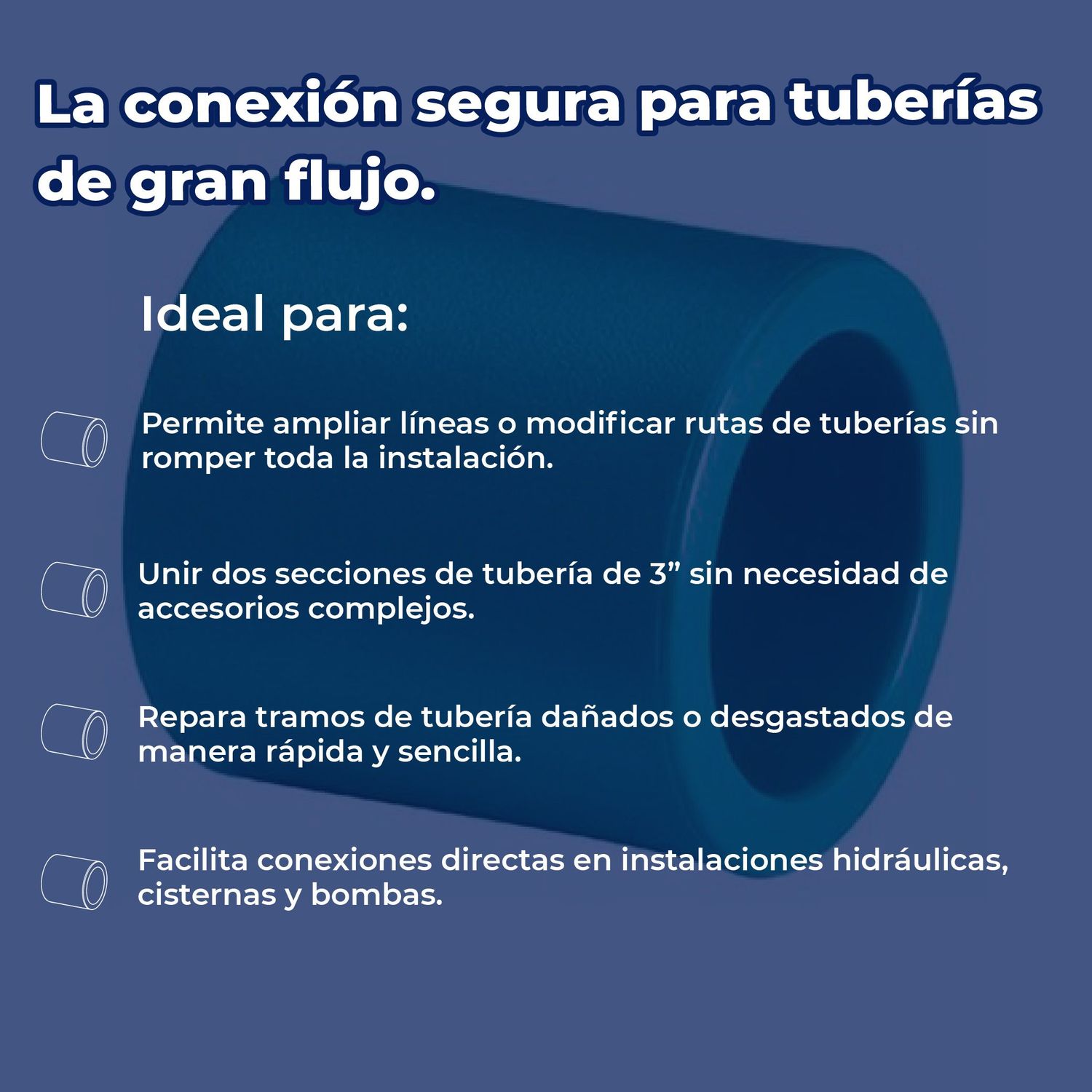 Cople Tuboplus 3 Pulgada Rotoplas Para Instalación Hidráulica