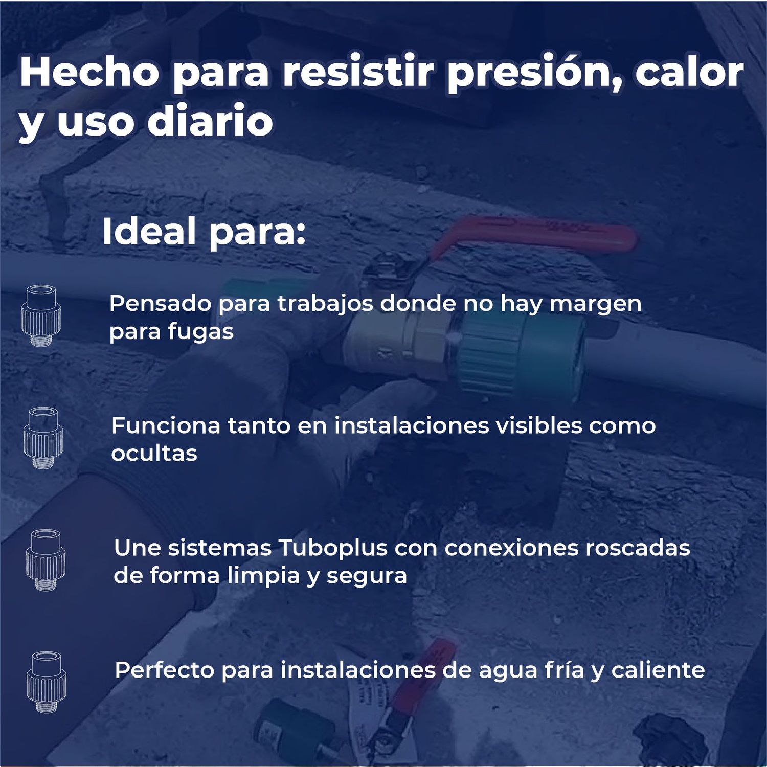 Conector Tuboplus Rosca Exterior ½ x ½ pulg