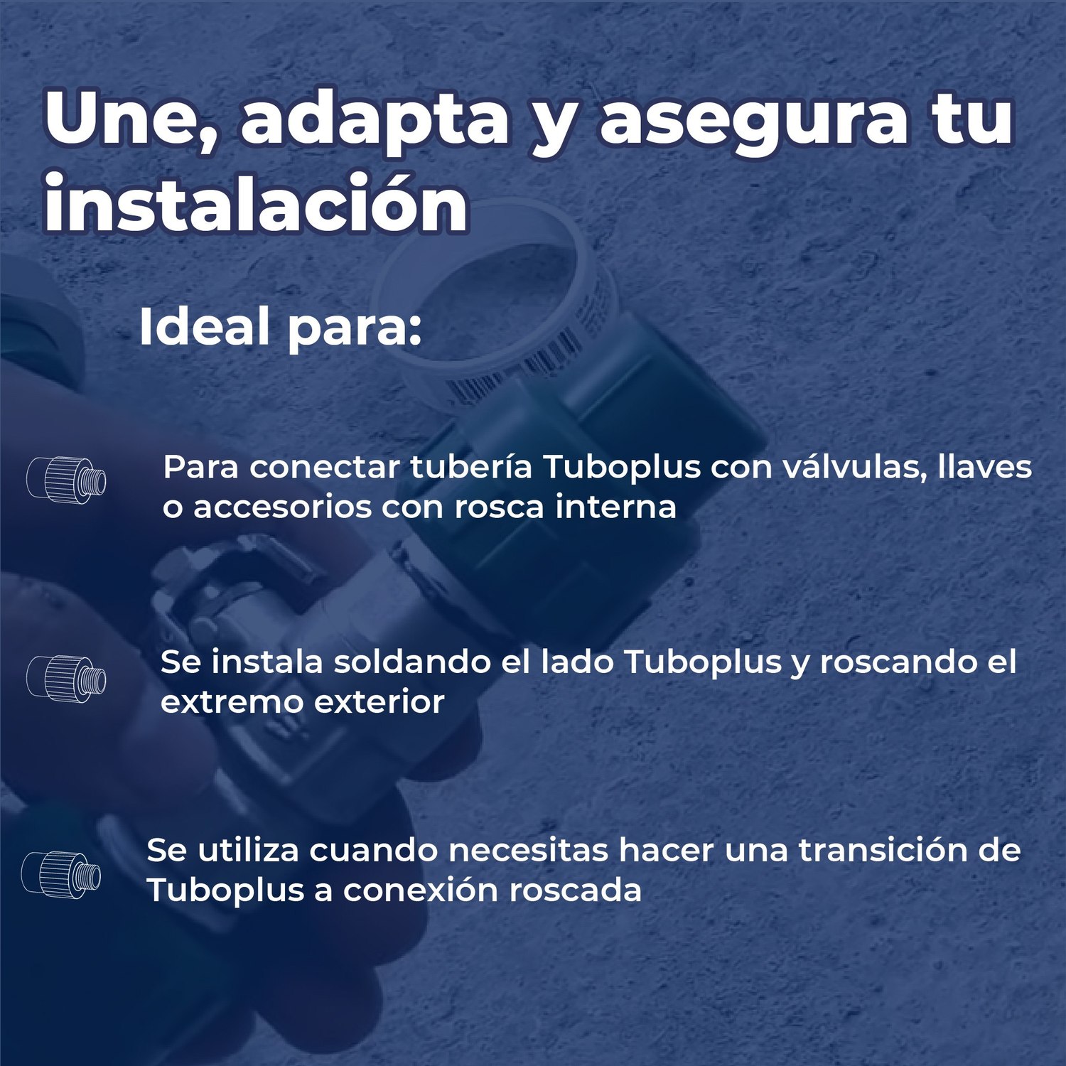 Conector Tuboplus Rosca Exterior 1 x 1 pulgadas Rotoplas